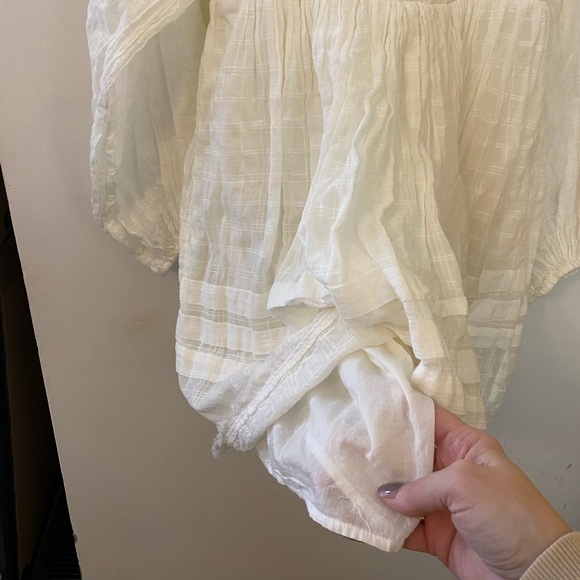 Free People Ari Cotton Crochet Front Babydoll Ruffled Mini Dress - Picture 11 of 14